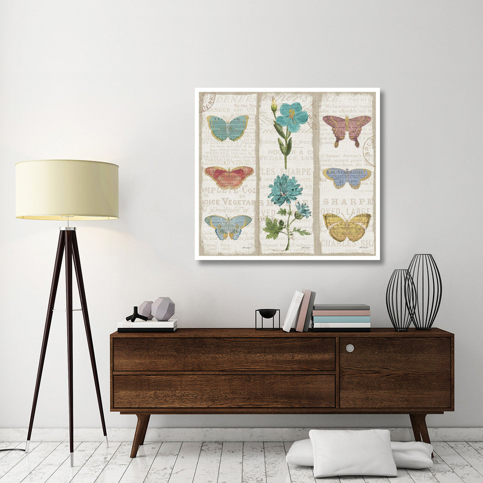 "Bookshelf Botanical II Triptych" Digital Paper Print by Katie Pertiet, 46"x43"