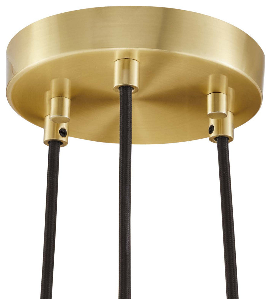Chalice 3-Light Metal Pendant, Satin Brass