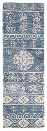 Safavieh Micro-Loop Collection MLP607 Rug, Blue/Ivory, 2'3" X 7'