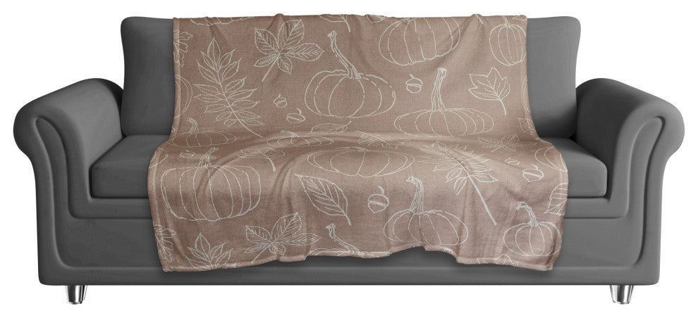 Dusty Rose Fall Pattern 50x60 Coral Fleece Blanket