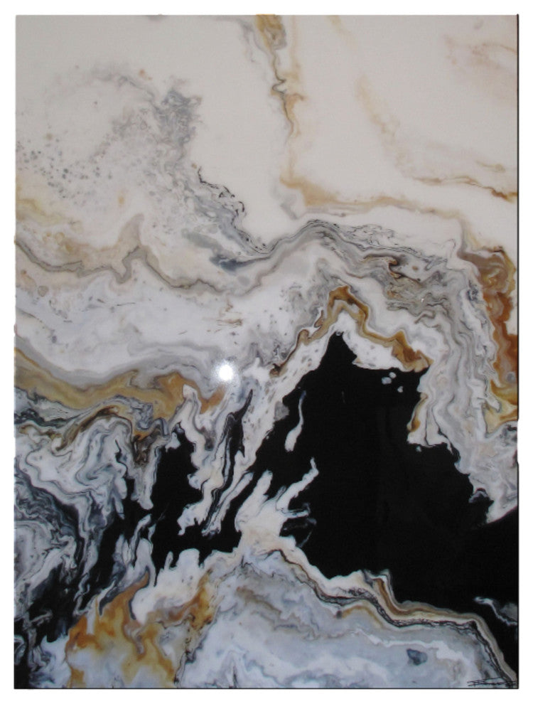 Modern Contemporary Fine Art "Tributary" Resin Coated Limited Edition 48"x36" E