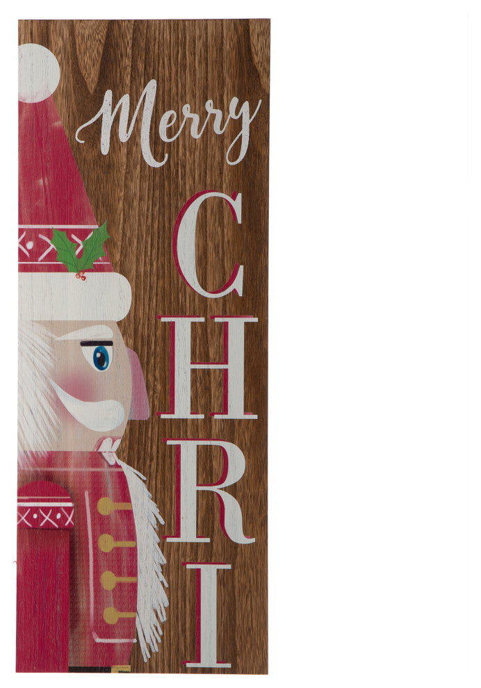 60"H Wooden Christmas Nutcracker Porch Sign, Merry Christmas