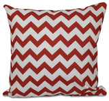 Chevron Decorative Outdoor Pillow, Red, 20"x20"