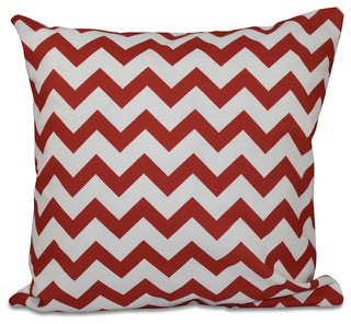 Chevron Decorative Outdoor Pillow, Red, 20"x20"