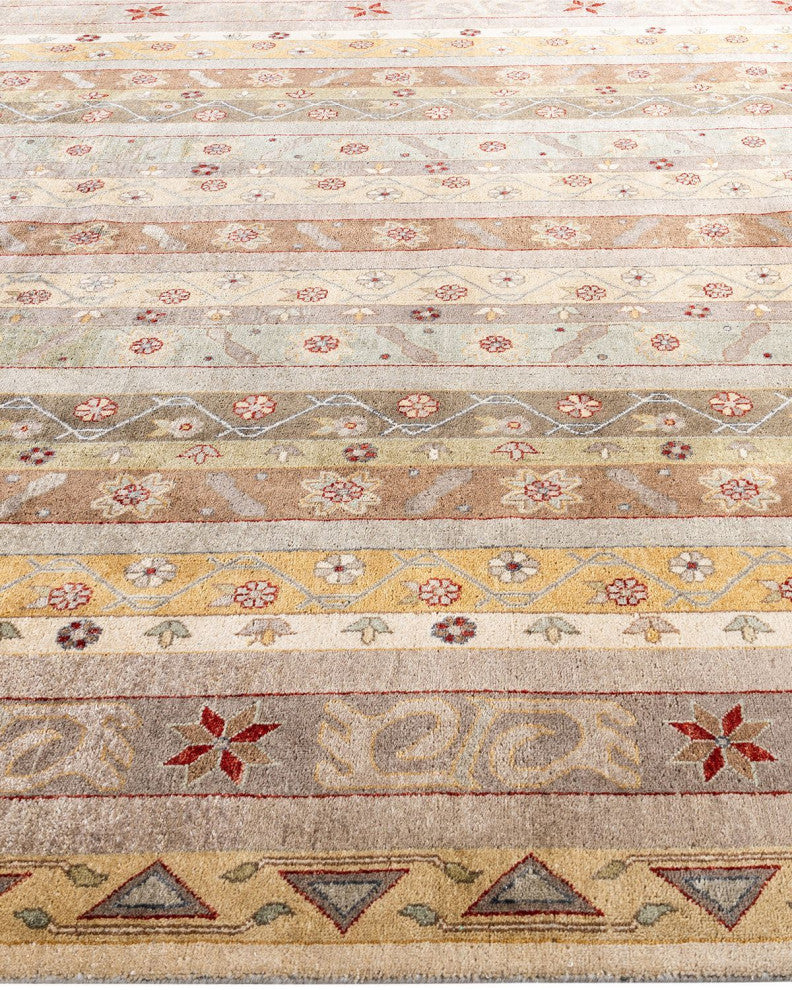 Ikat One-of-a-Kind Hand-Knotted Area Rug Beige, 8' 1" x 10' 4"