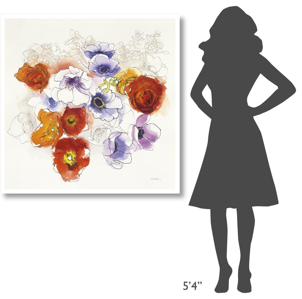 "Spring Fleurs" Digital Paper Print by Shirley Novak, 42"x42"