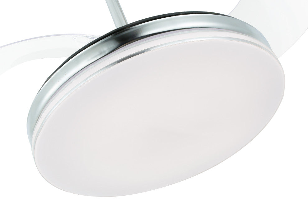 42" Modern Retractable Ceiling Fan with Light Kit and Remote Control 3 Blades, Chrome, 42"