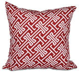 Leeward Key, Geometric Print Pillow, Red, 18"x18"