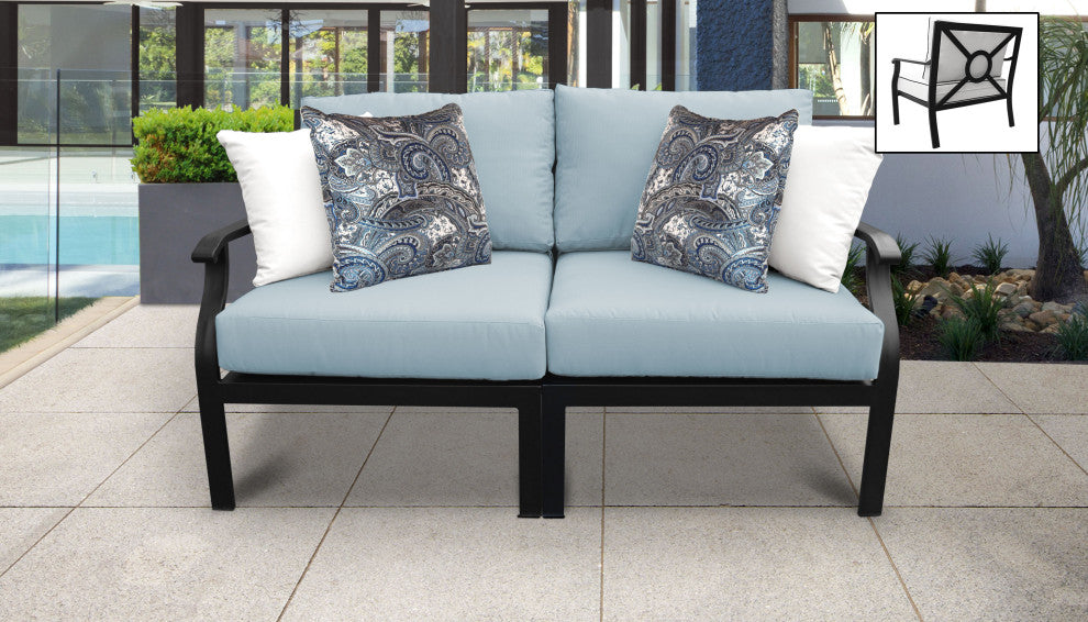 kathy ireland Madison Ave. 2 Piece Aluminum Patio Furniture Set 02a, Tranquil