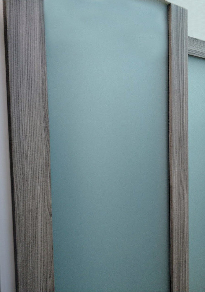 Closet Glass Barn Bypass Doors 60 x 80 & Hardware | Planum 4114 Ginger Ash