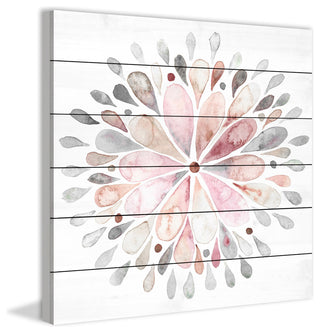 Fading Flower Print on Wood, 61x61 cm