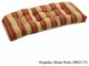 42"x19" U-Shaped Tufted Settee/Bench Cushion, Kingsley Stripe Ruby
