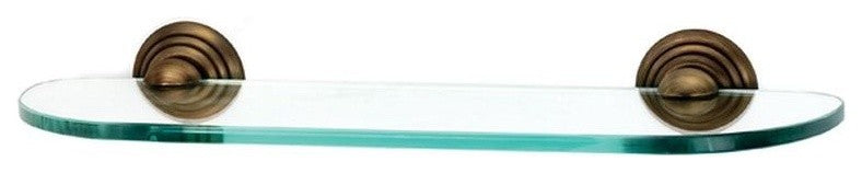 Alno 18" Glass Shelf with Brackets in Antique English Matte