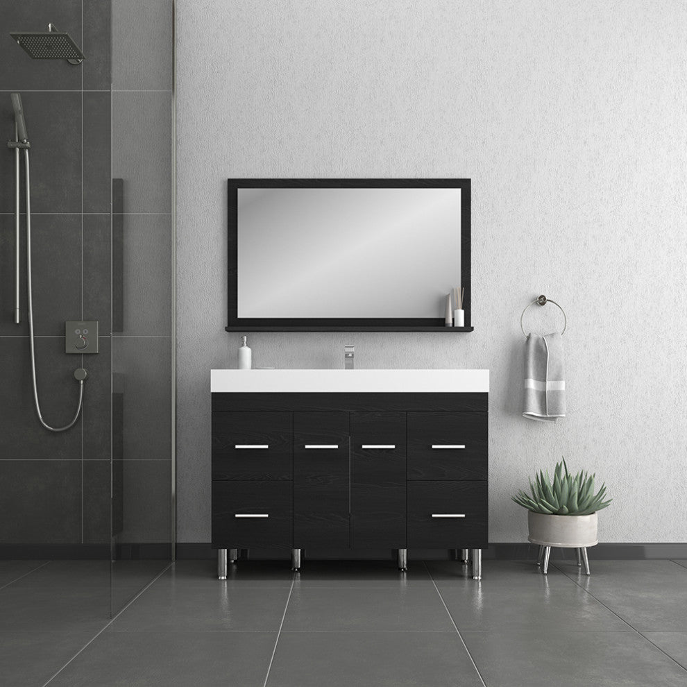 Ripley 48" Modern Bathroom Vanity, Black