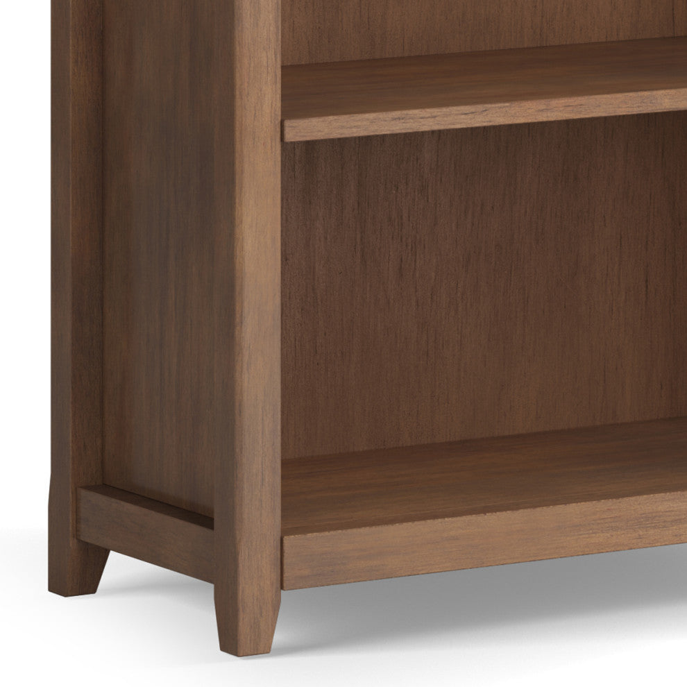 Amherst SOLID WOOD 5 Shelf Bookcase, Rustic Natural Aged Brown