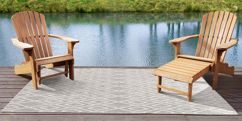 Indoor/Outdoor Destiny 3'x5' Rectangle Ash Gray Area Rug