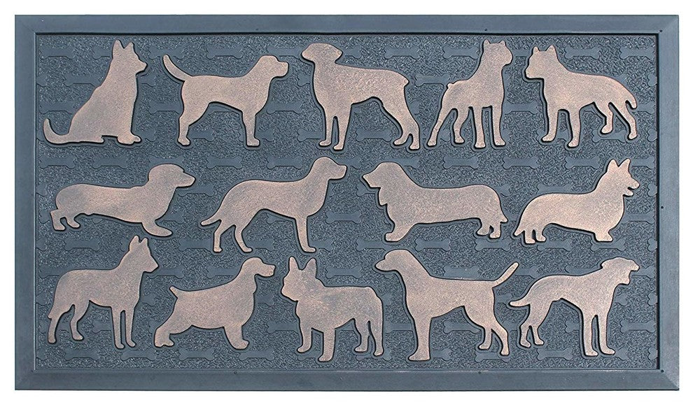 A1HC First Impression Dogs Rubber Doormat, 18"x30"