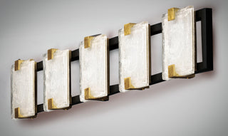 Maxim 39533 Radiant 5 Light 35" LED Bathroom Vanity Light - Black / Gold Leaf /