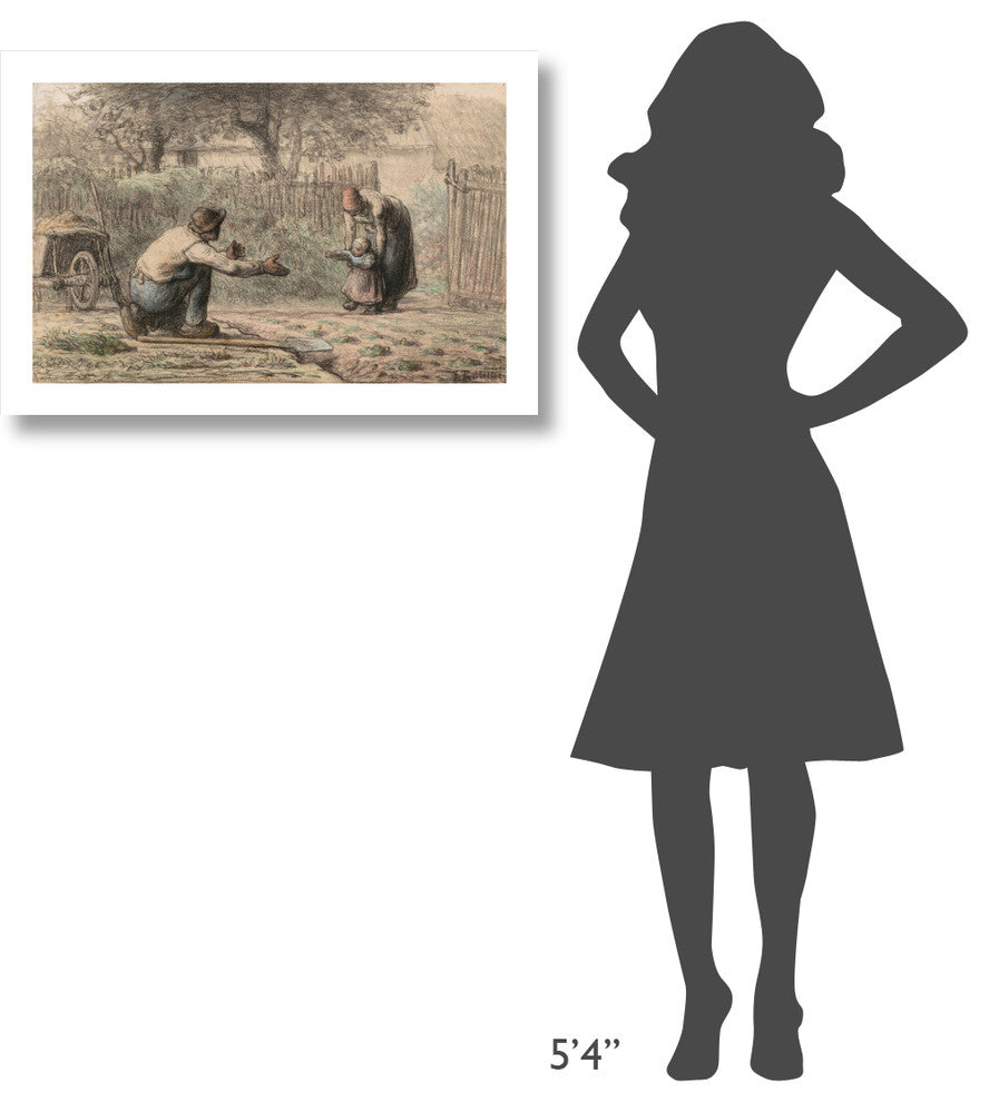 "First Steps, c. 1858-1866" Digital Paper Print by Jean-Francois Millet, 32"x21"