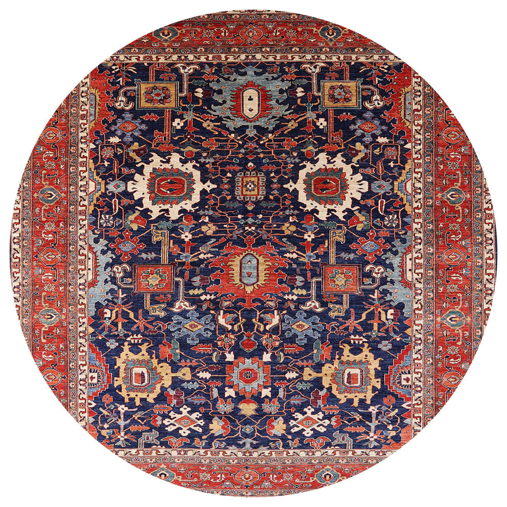Ahgly Company Indoor Round Mid-Century Modern Area Rugs, 6' Round