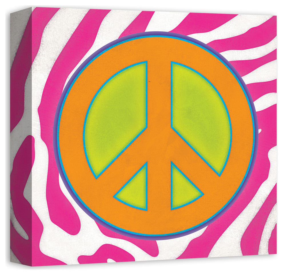 Bright Peace Sign 12x12 Canvas Wall Art