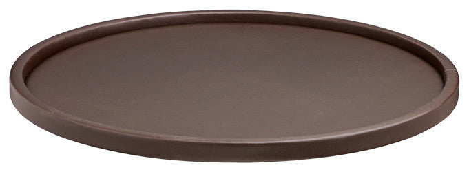 Contempo Brown 14" Round Serving Tray With 1.5" Rim