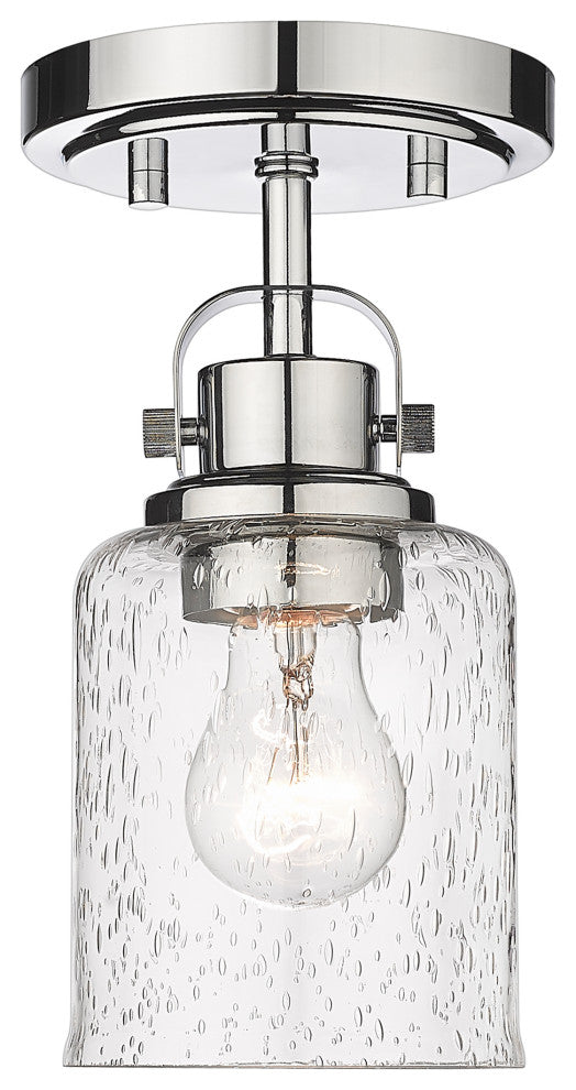 Z-LITE 340F1-CH 1 Light Flush Mount, Chrome