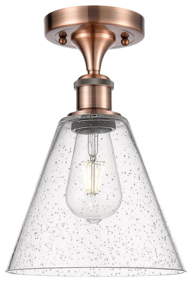 Innovations 516-1C-AC-GBC-84-LED 1 Light Semi-Flush Mount, Antique Copper
