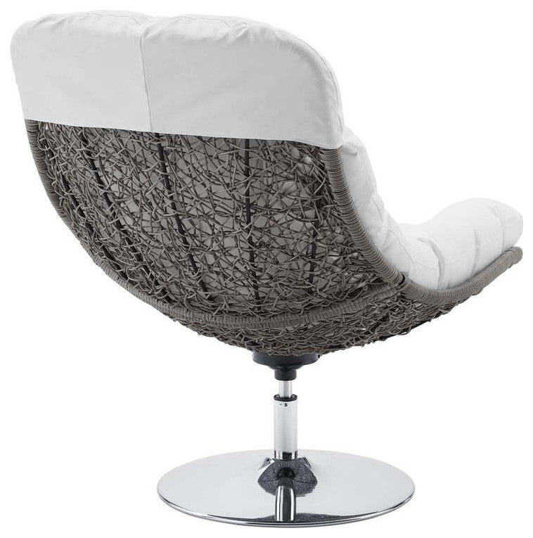 Brighton Wicker Rattan Outdoor Patio Swivel Lounge Chair
