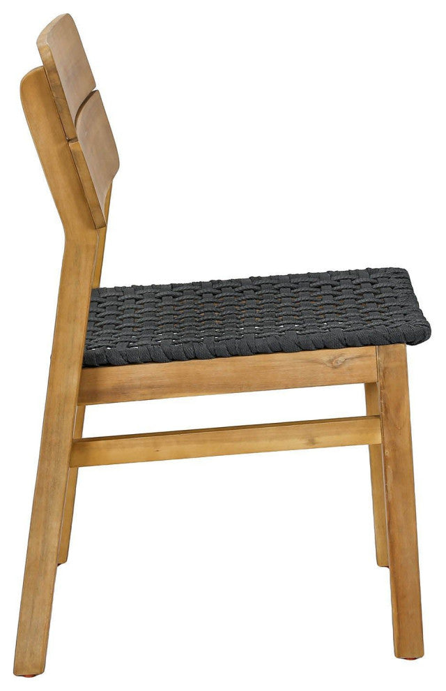 Ivory Coast Acacia Outdoor Dining Chair, Light Teak, Set of 2