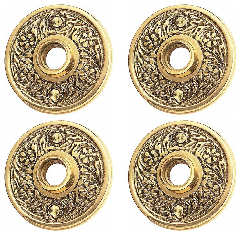 2 Pair Victorian Rosette Cast Antique Brass Door Hardware Renovators Supply