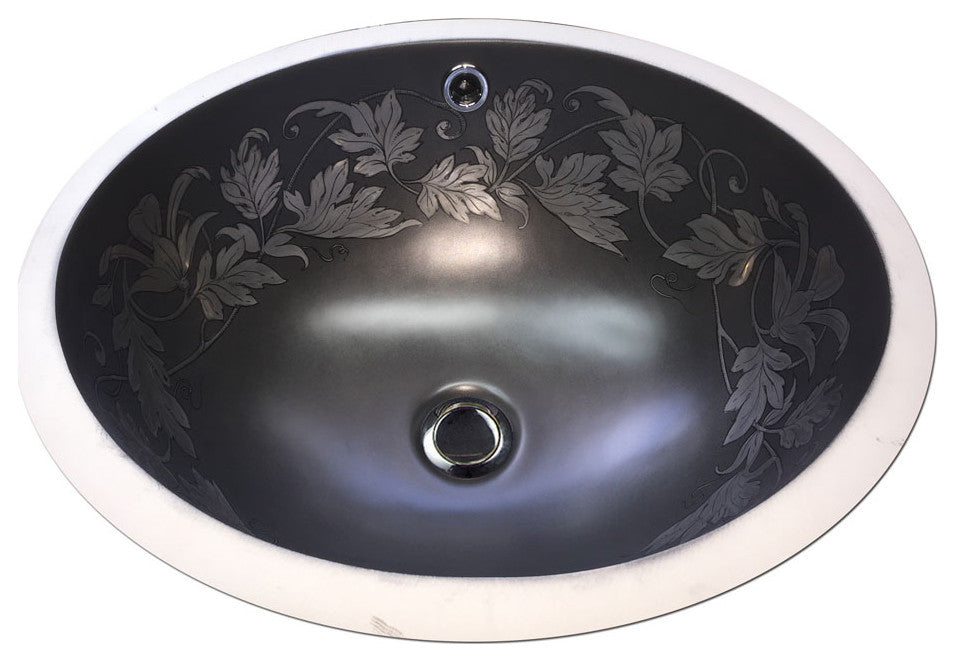 Hand Painted Sink "Orb Manhattan" Small Monaco Undermount Sink