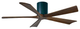 Irene-5 52" Hugger Ceiling Fan, Black With Walnut Blades