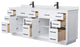 Beckett TK 84" Double Vanity,  Cultured Top, Black Trim