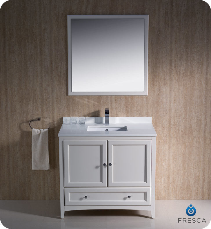 Oxford 36" Antique White Traditional Vanity, FFT9151CH