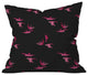 Morgan Kendall Pink Sparrows Throw Pillow, 16"x16"