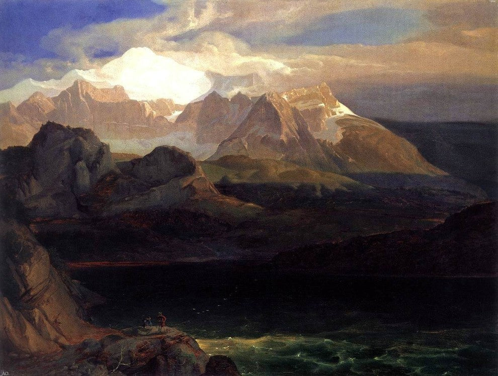 Carl Rottmann View of the Eibsee, Gallery Wrapped Canvas Print, 21"x28"
