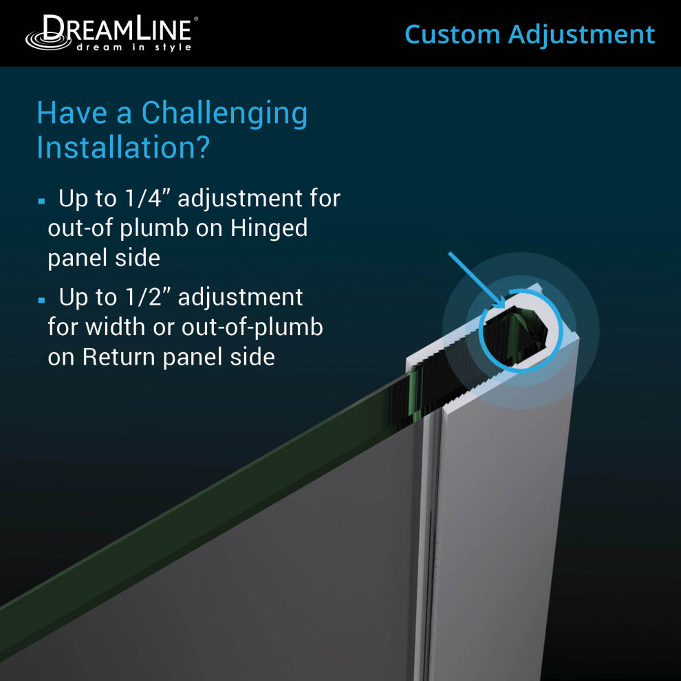 Dreamline Unidoor-X 60"x34.375"x72" Hinged Shower Enclosure