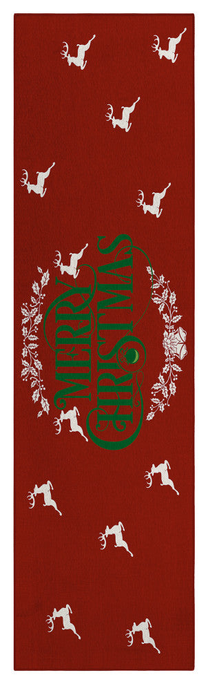 Indoor/Outdoor Wonderland WN6 Red Machine Washable 2'3" x 7'6" Runner Rug
