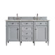 Brittany 60" Double Vanity, Urban Gray, Victorian Silver Quartz