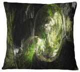 Billowing Smoke Green Abstract Throw Pillow, 16"x16"