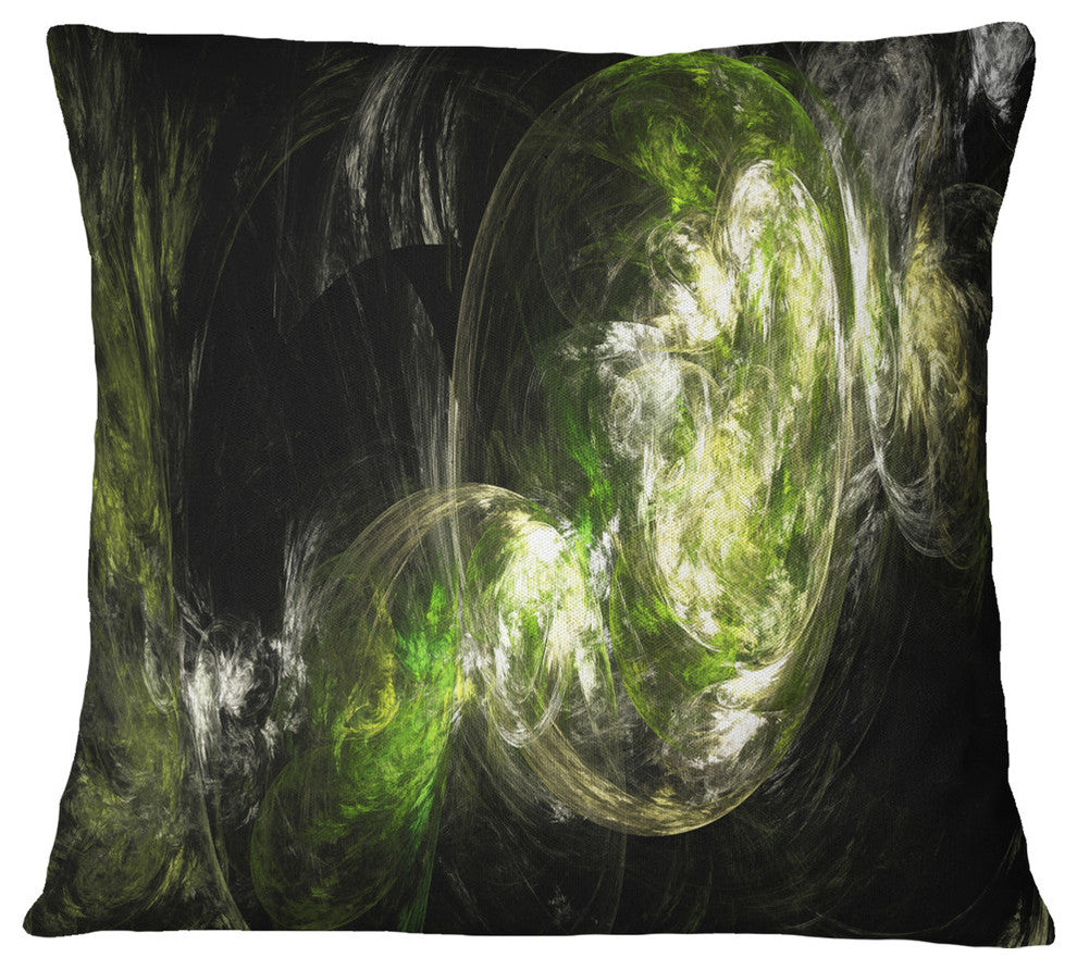 Billowing Smoke Green Abstract Throw Pillow, 16"x16"