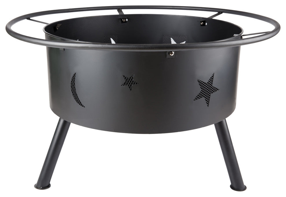 26.4'' H x 32'' W Iron Wood Burning Outdoor Fire Pit