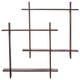 Nearly Natural 7100 24" Wood Crosshatch Floating Shelves Wall Art Decor
