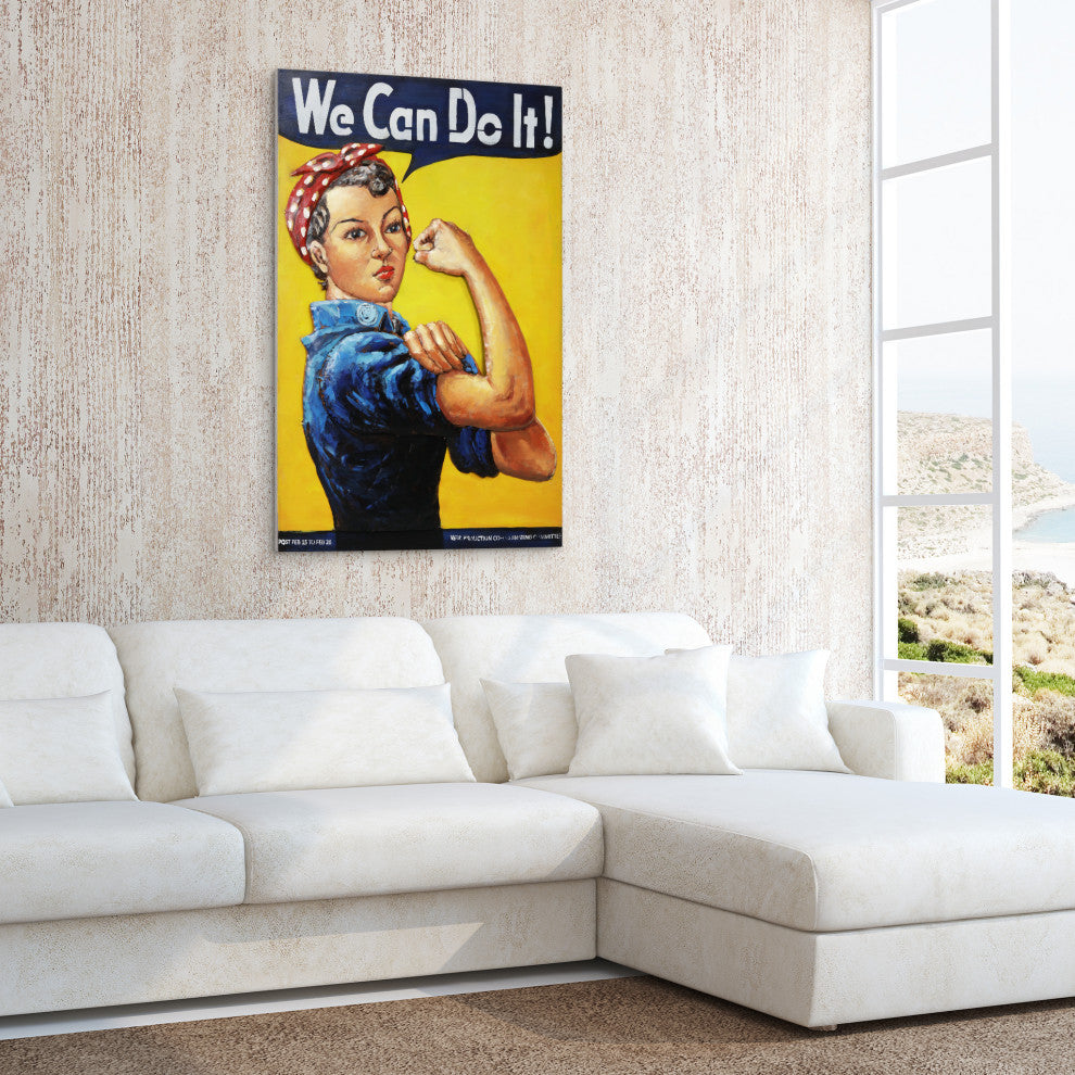 "We can do it!" Mixed Media Iron Hand Painted Dimensional Wall Art