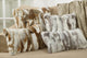 Poly Filled Rabbit Fur Throw Pillow, 12"x20", Natural
