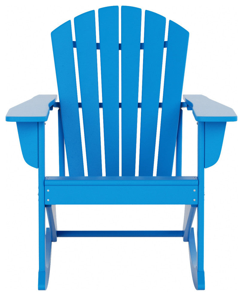WestinTrends Outdoor Patio Poly Lumber Adirondack Porch Rocking Chair Rocker, Pacific Blue