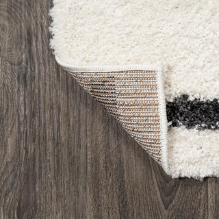 Alaro Berber Stripe Shag, White/Black, 2x10