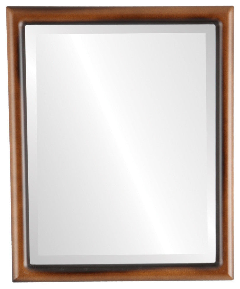 Pasadena Framed Rectangle Mirror, Walnut, 17"x21"