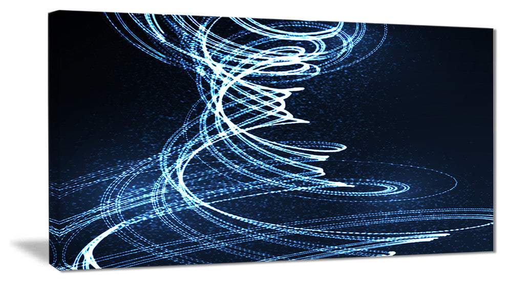 "3D Illuminated Helix Shapes" Abstract Digital Art Canvas Print